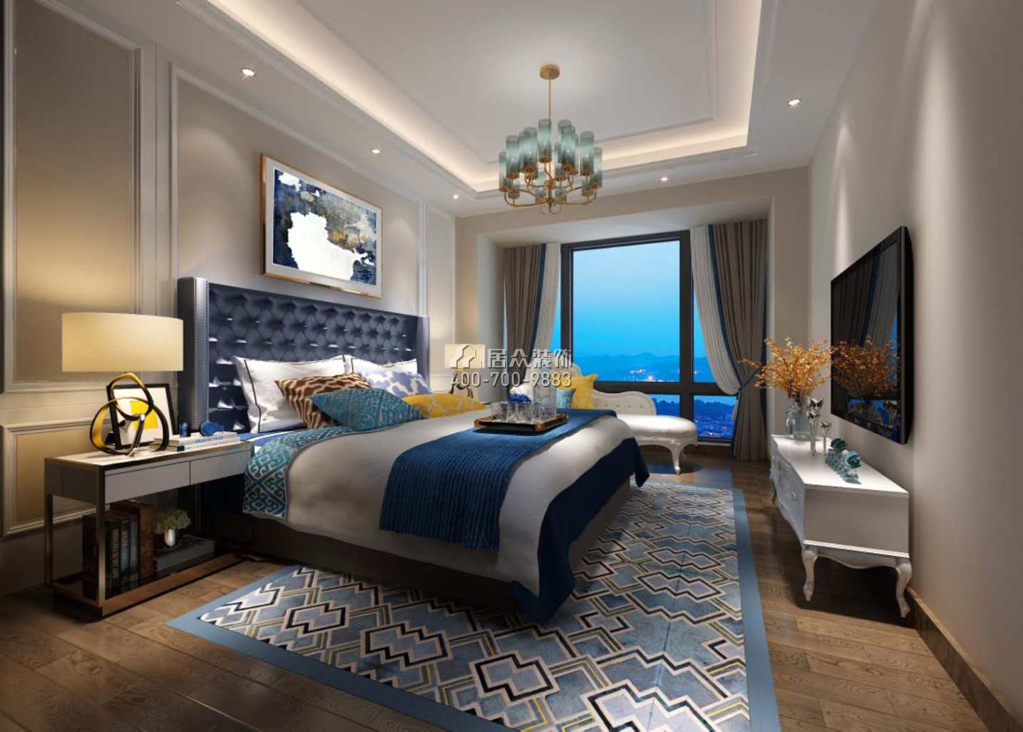 中伦东海岸150平方米欧式风格平层户型卧室装修效果图