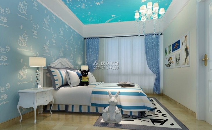 盛世领墅180平方米地中海风格平层户型卧室装修效果图