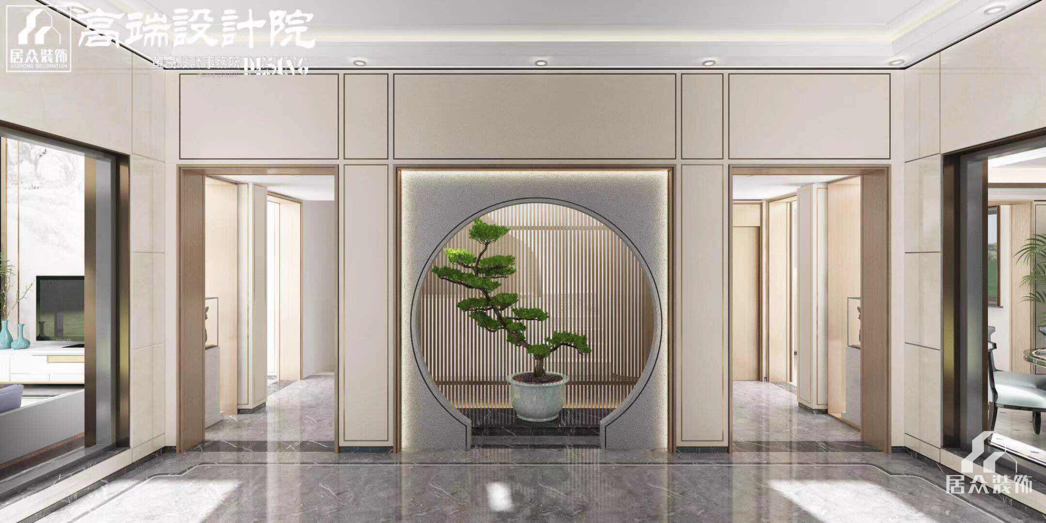 湘江一号500平方米中式风格别墅装修效果图