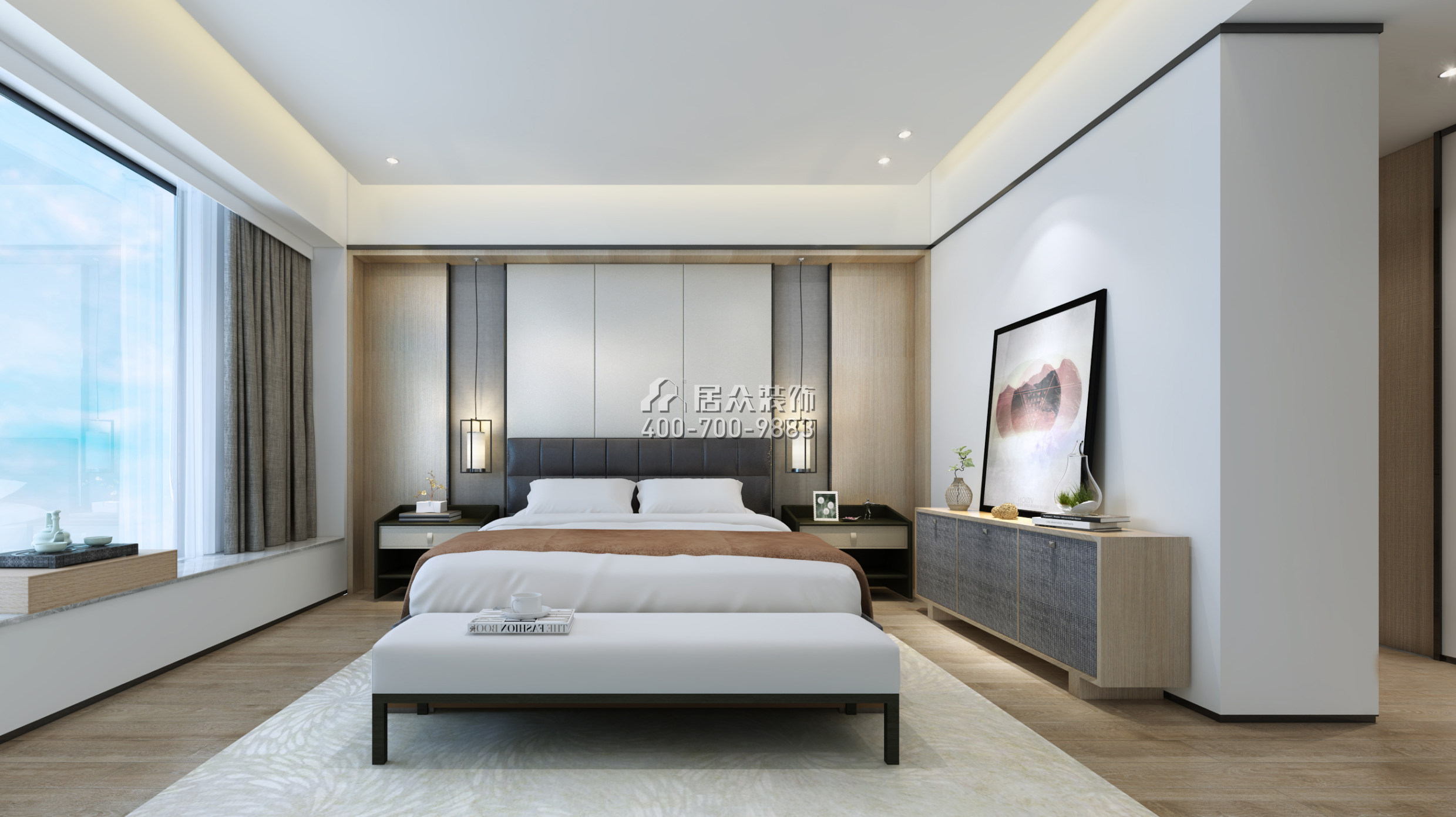 吉祥龙花园222平方米现代简约风格平层户型卧室装修效果图