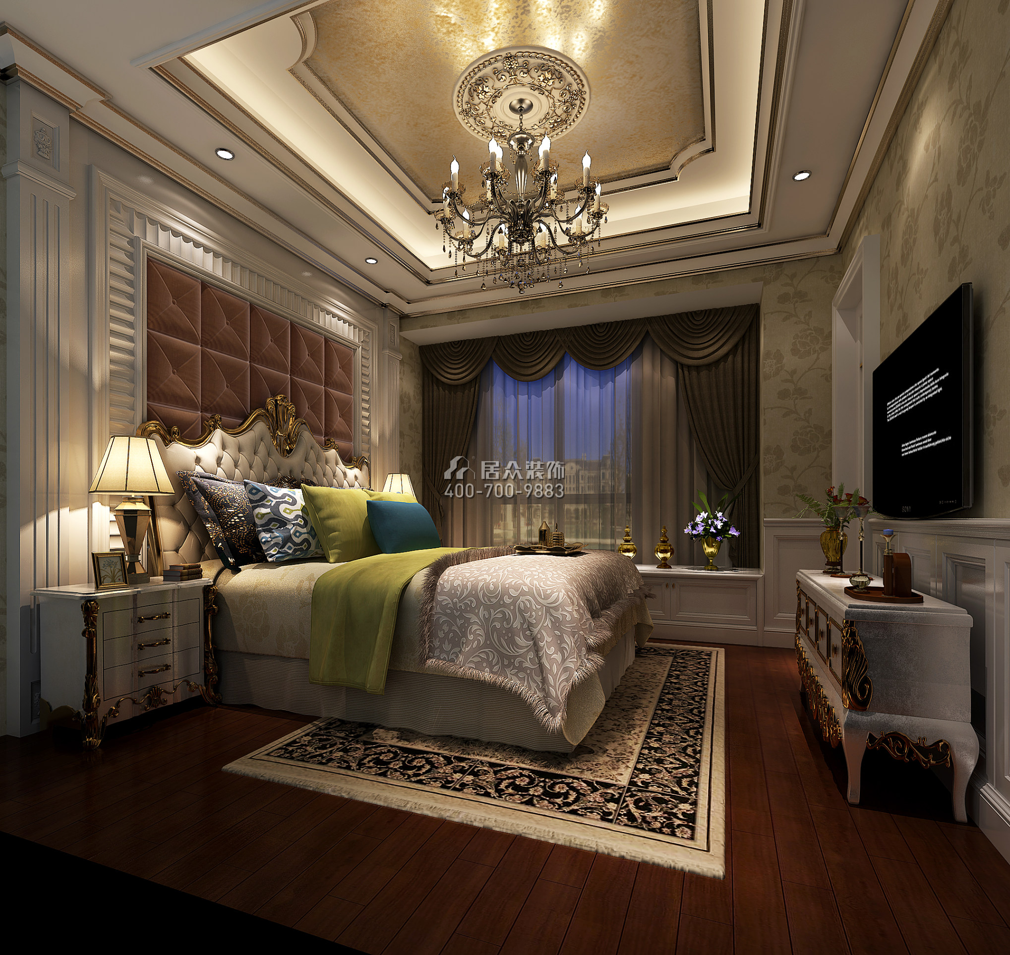 雅居樂雍華廷260平方米歐式風格別墅戶型臥室裝修效果圖
