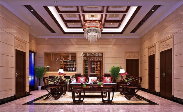 海逸豪庭尚都450平方米歐式風格別墅戶型客廳裝修效果圖