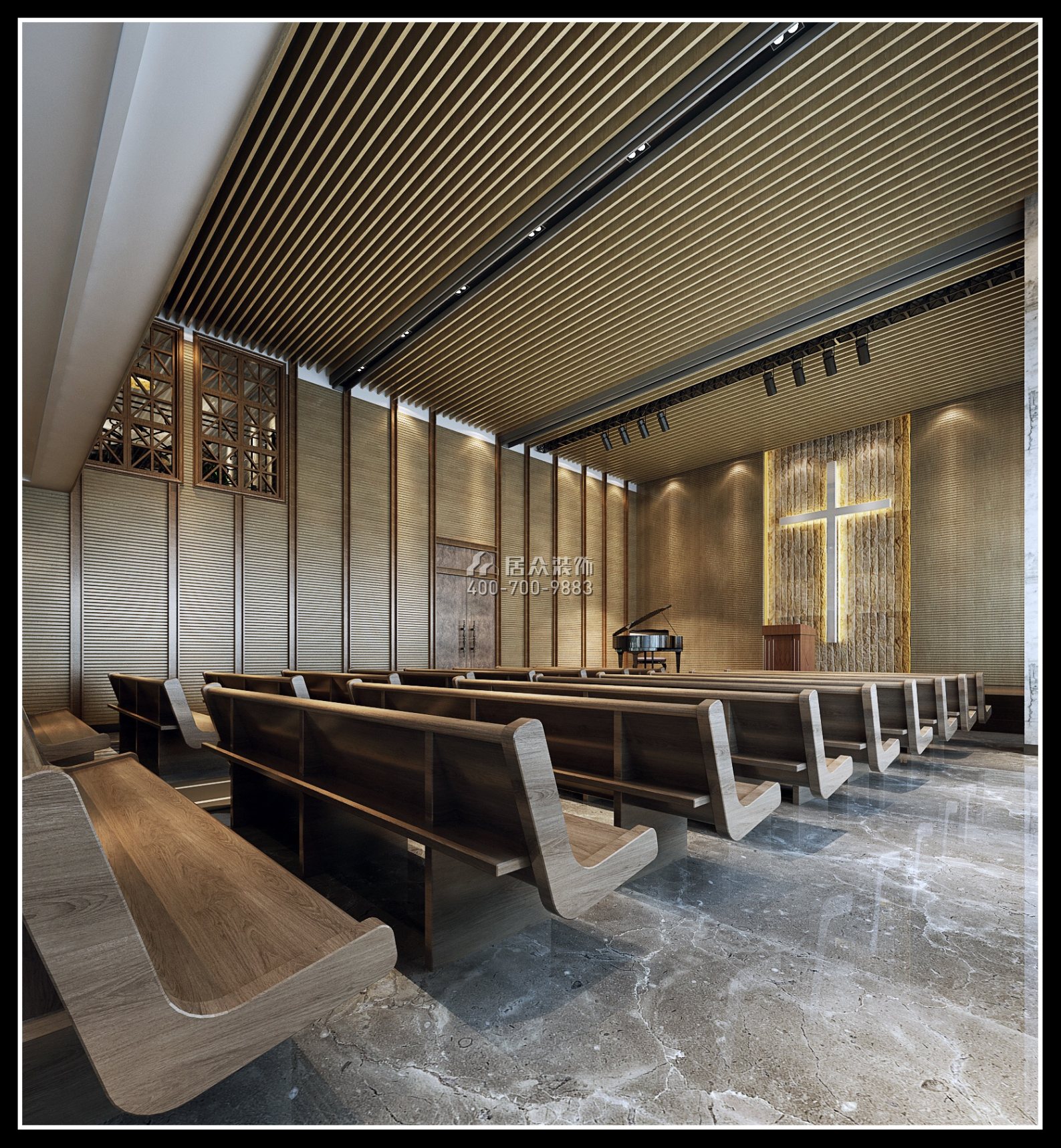 长安万科中心400平方米现代简约风格公装（已弃用）户型客厅开元官网效果图