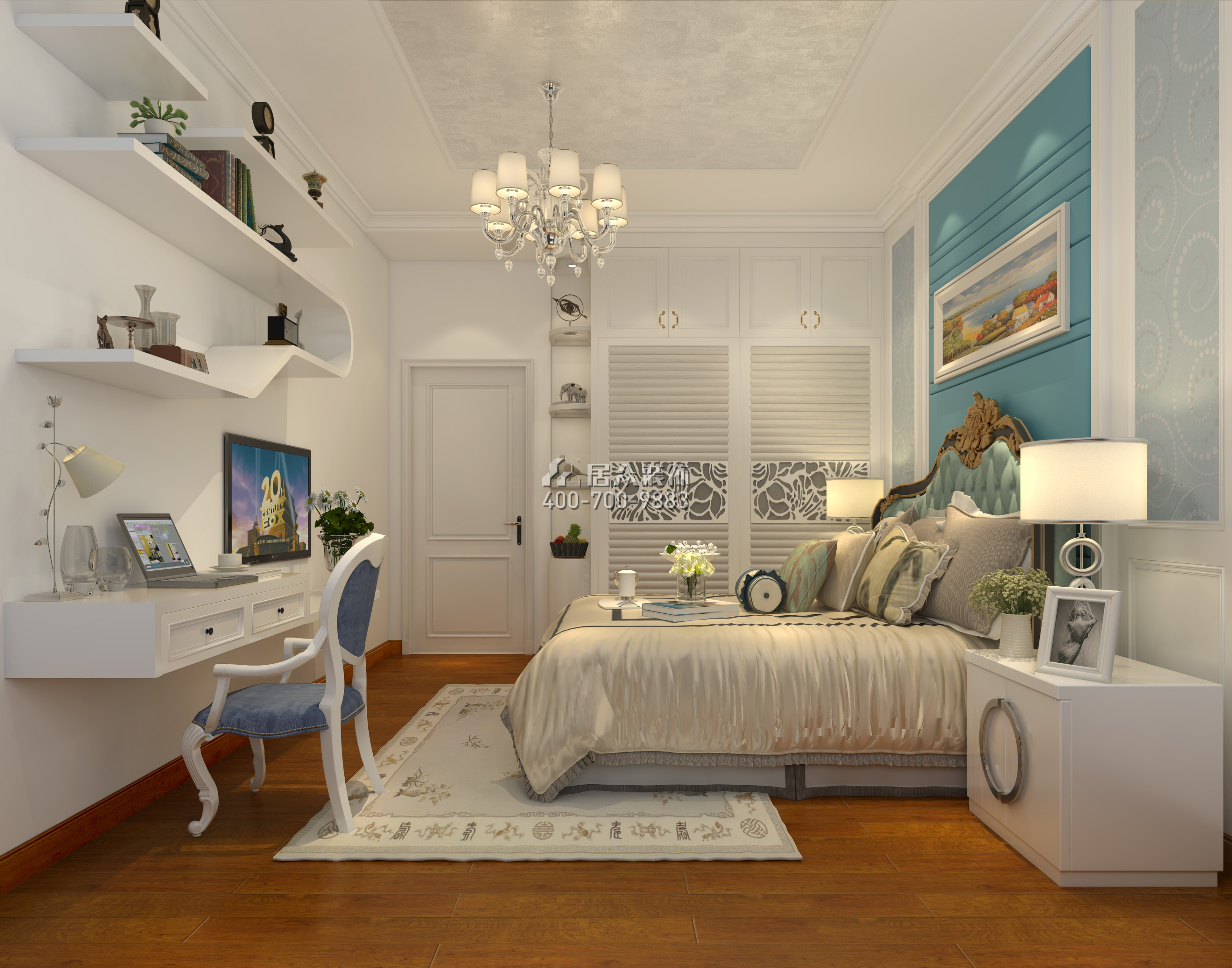 懿峰雅居244平方米欧式风格平层户型卧室装修效果图