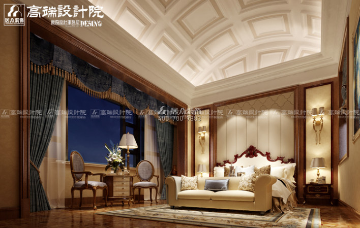 龙湖湘风原著360平方米欧式风格别墅户型卧室装修效果图