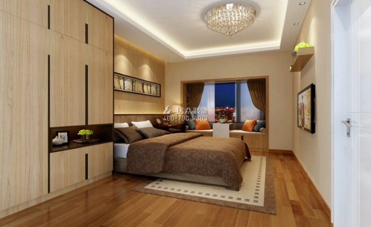 万科水晶城一期135平方米现代简约风格平层户型卧室装修效果图