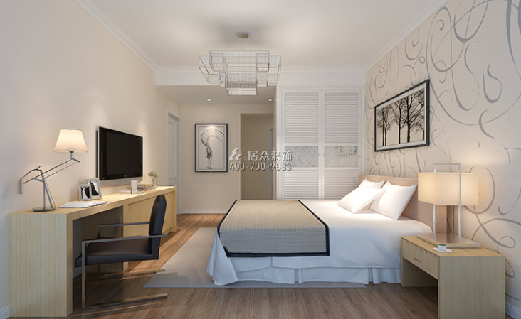 中信海阔天空130平方米现代简约风格平层户型卧室装修效果图