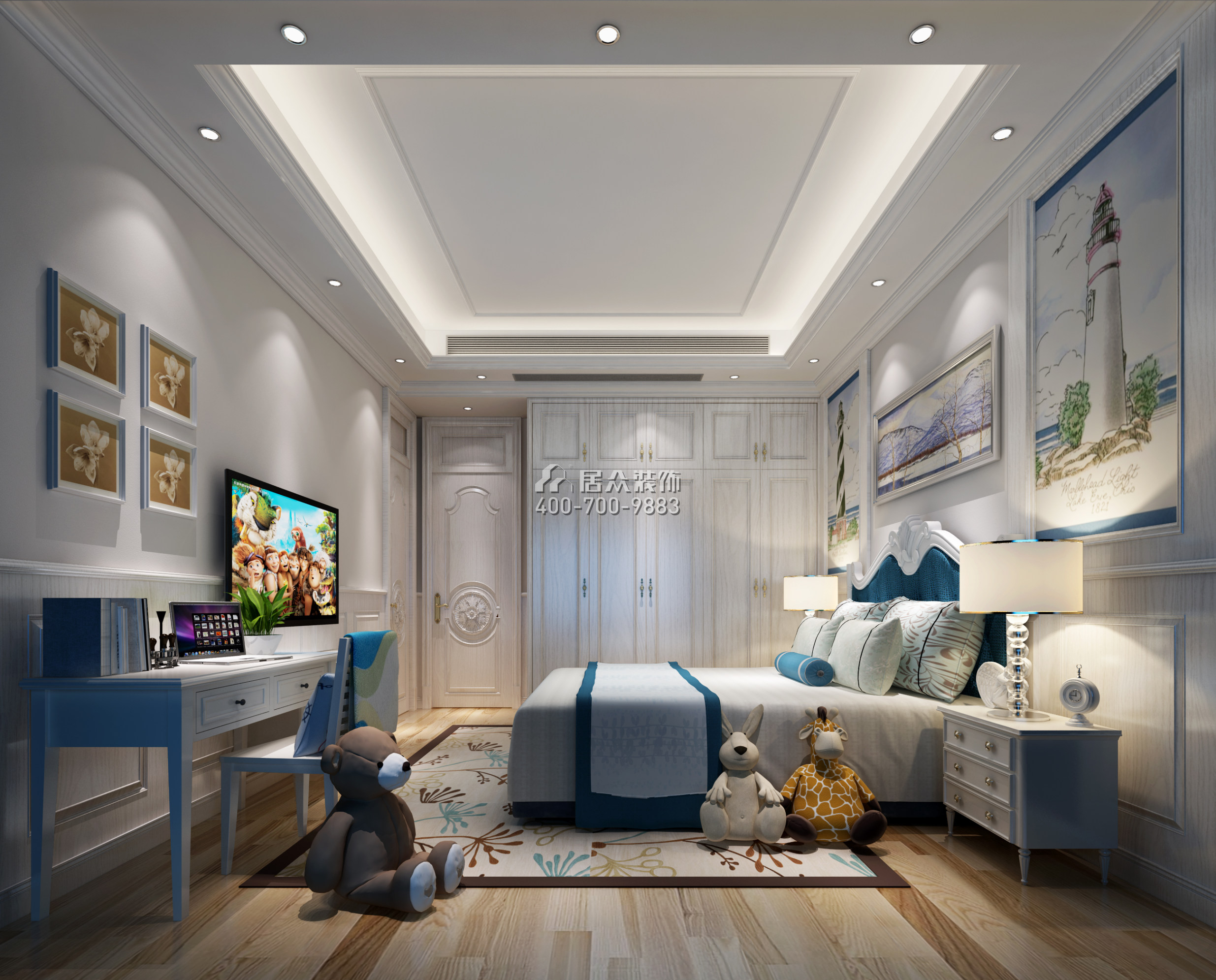 珑御府220平方米美式风格平层户型卧室（中国）科技有限公司官网效果图
