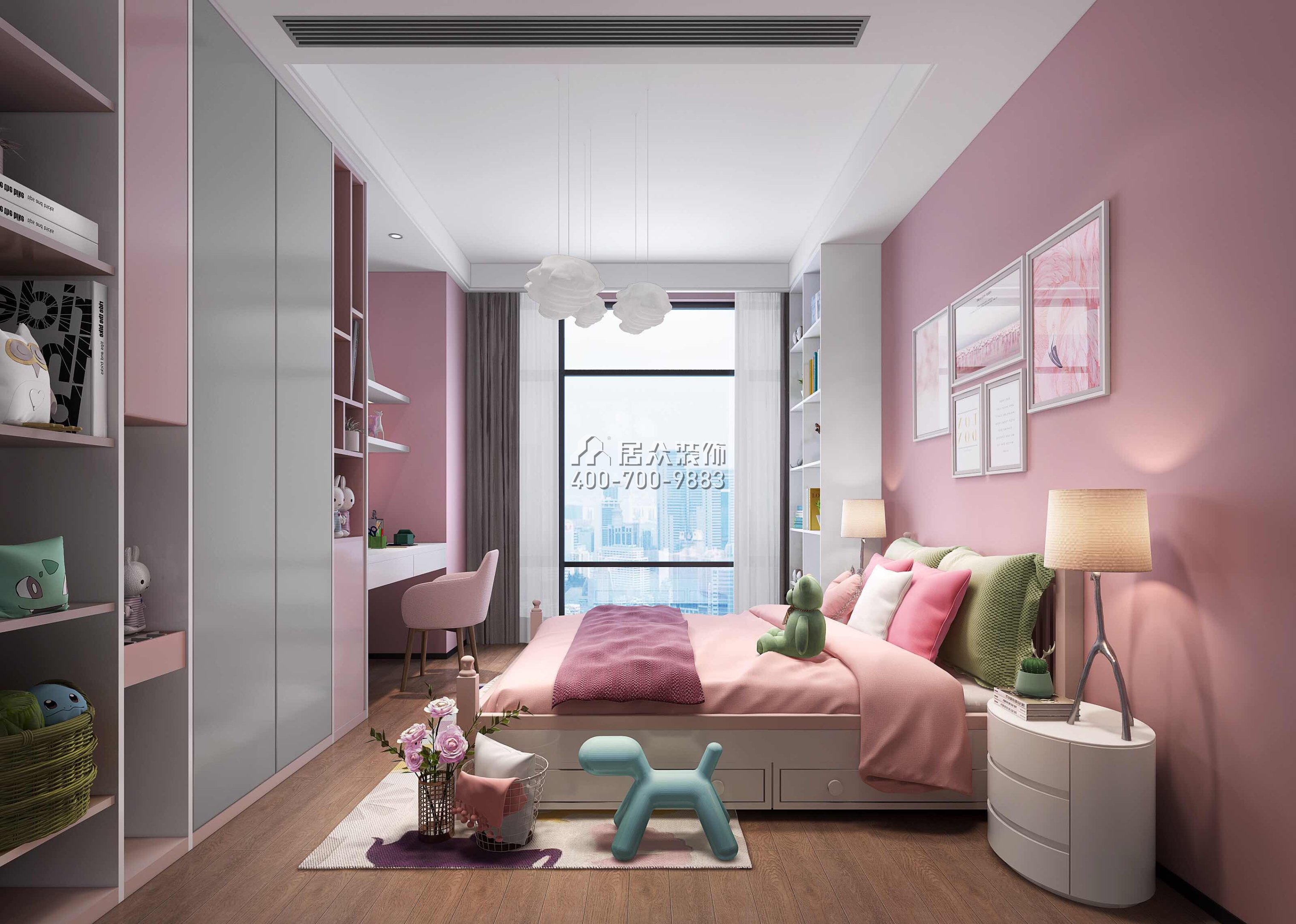 萬科皇馬酈宮241平方米現代簡約風格平層戶型兒童房裝修效果圖