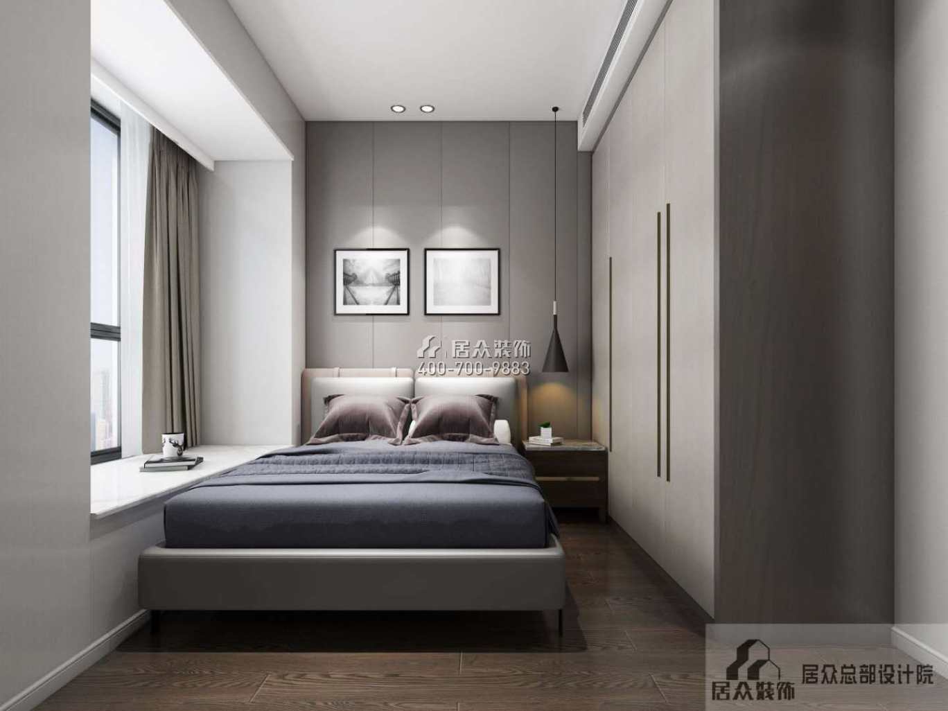 銀湖藍山潤園二期120平方米現代簡約風格平層戶型臥室裝修效果圖