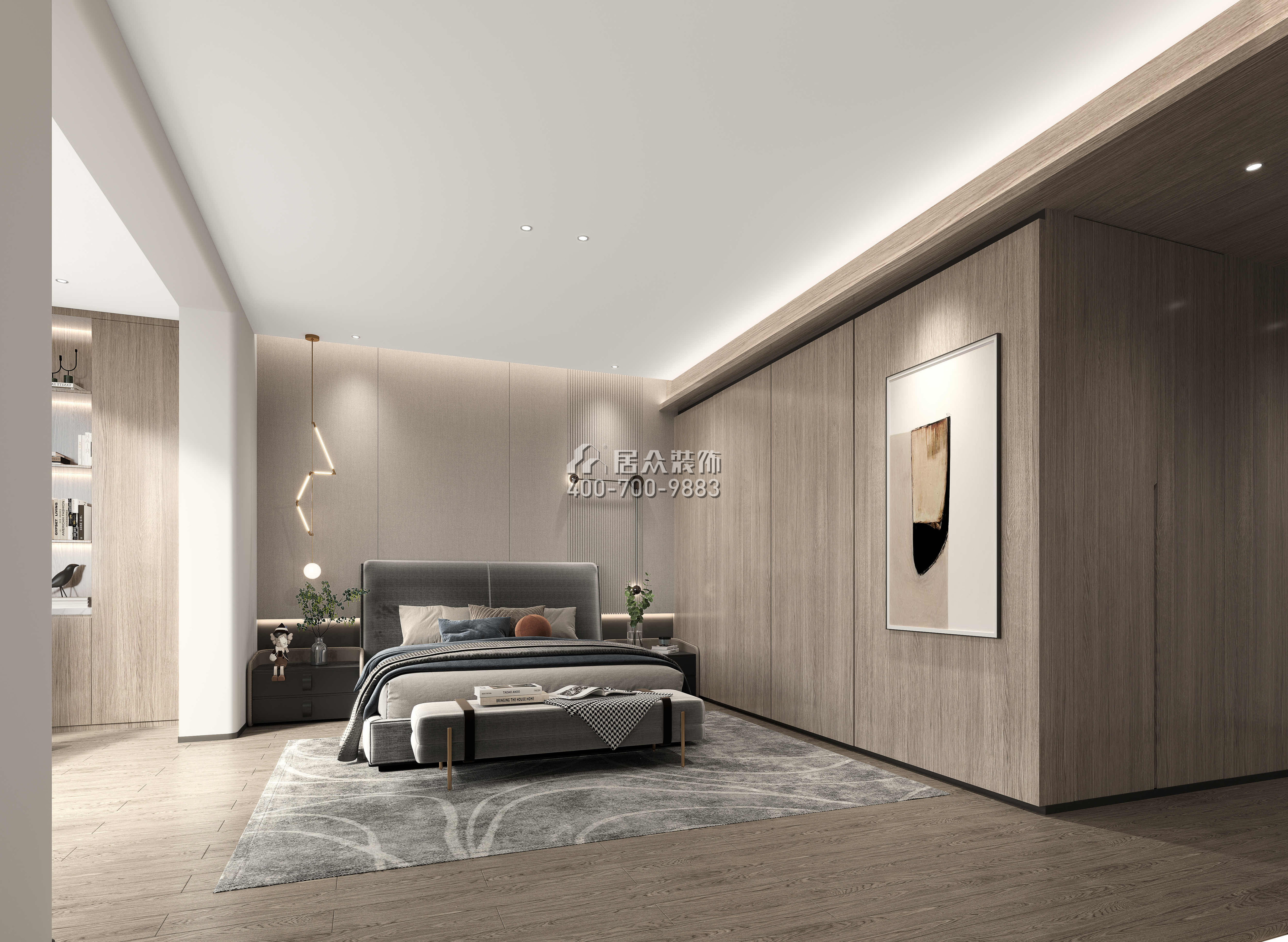 世纪村王府226平方米现代简约风格平层户型卧室装修效果图