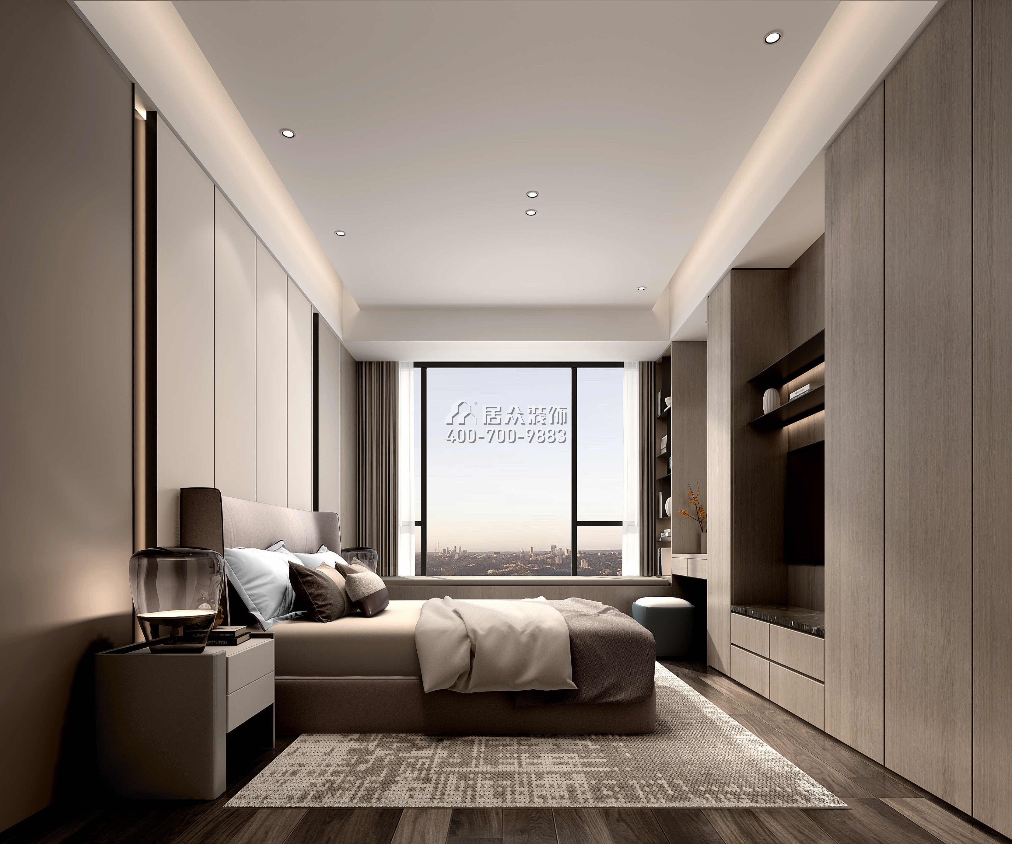 嘉華星際灣238平方米現代簡約風格平層戶型臥室裝修效果圖