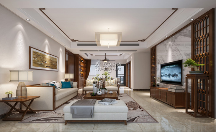 华晖云门140平方米现代简约风格平层户型客厅装修效果图