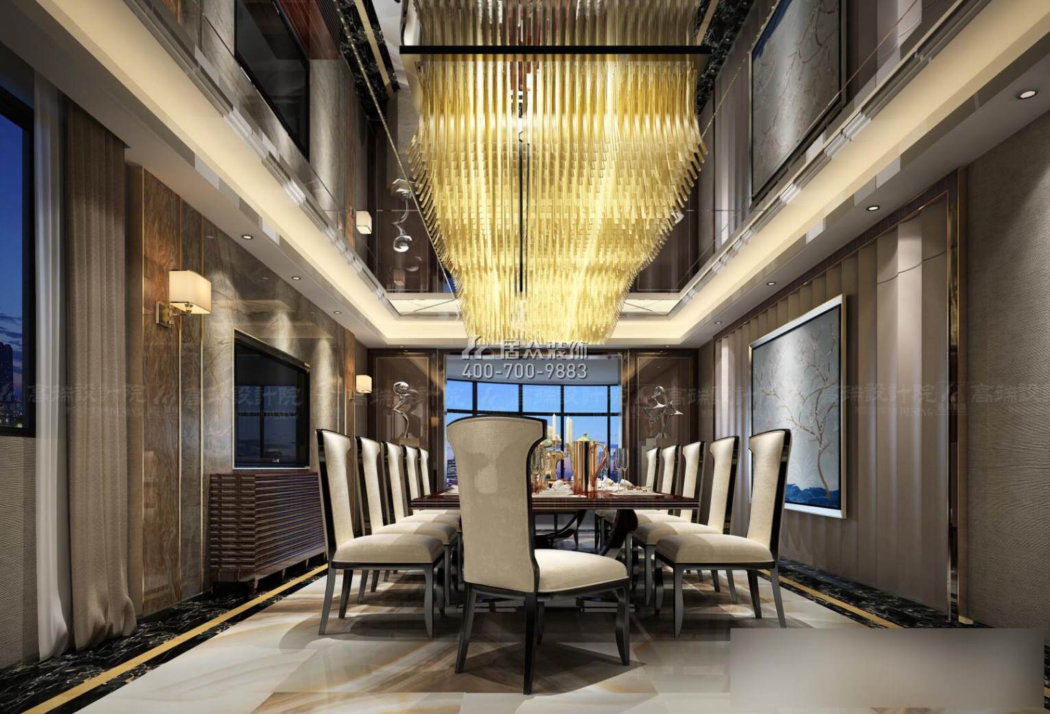 湘江豪庭900平方米其他風格復式戶型餐廳裝修效果圖