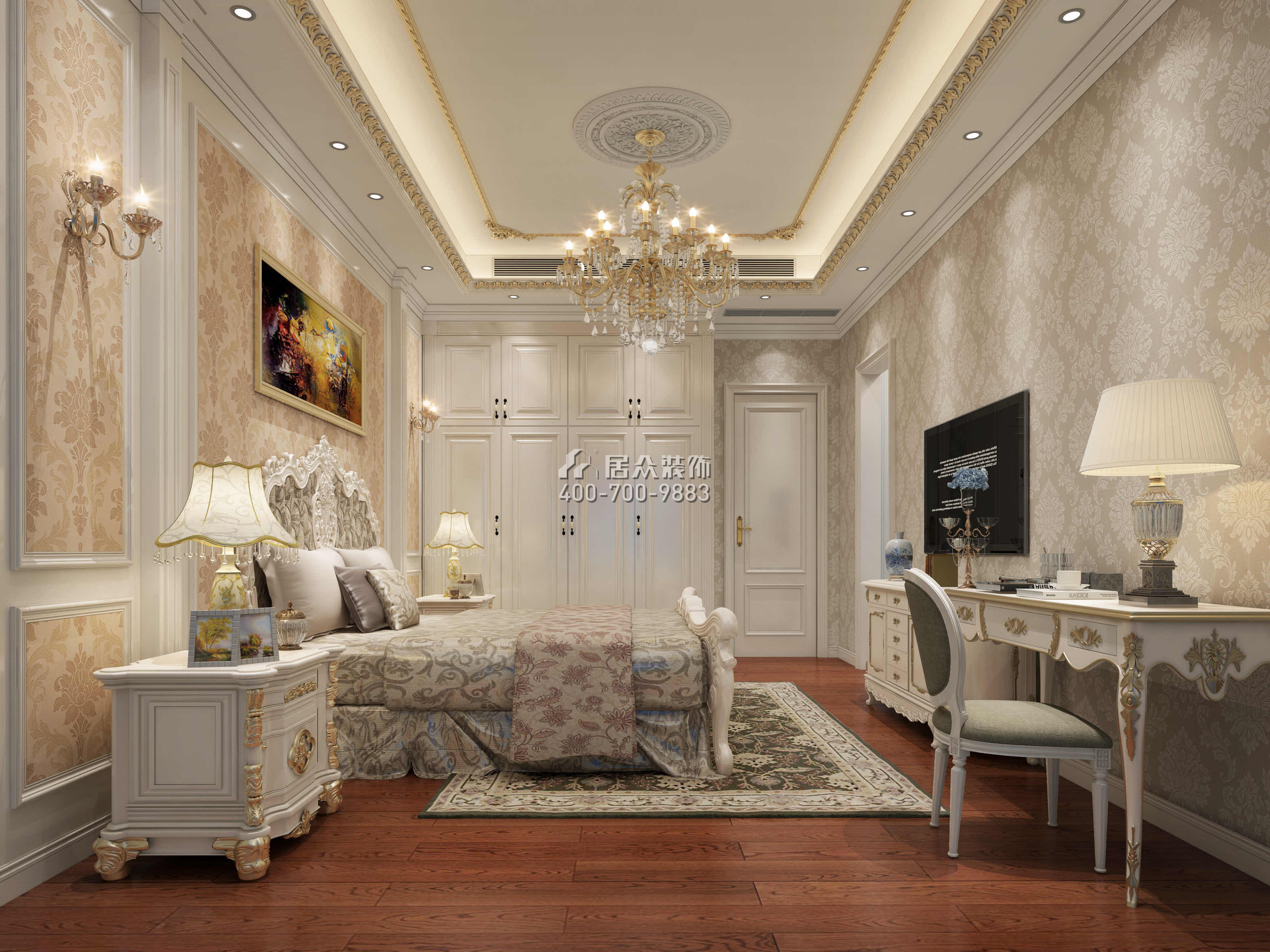 锦绣豪庭380平方米欧式风格别墅户型卧室装修效果图