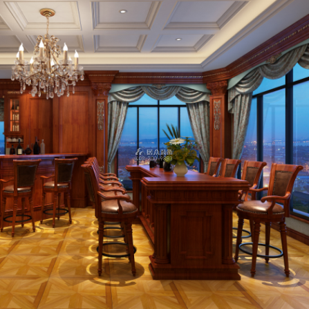 碧桂园1500平方米美式风格别墅户型客厅装修效果图