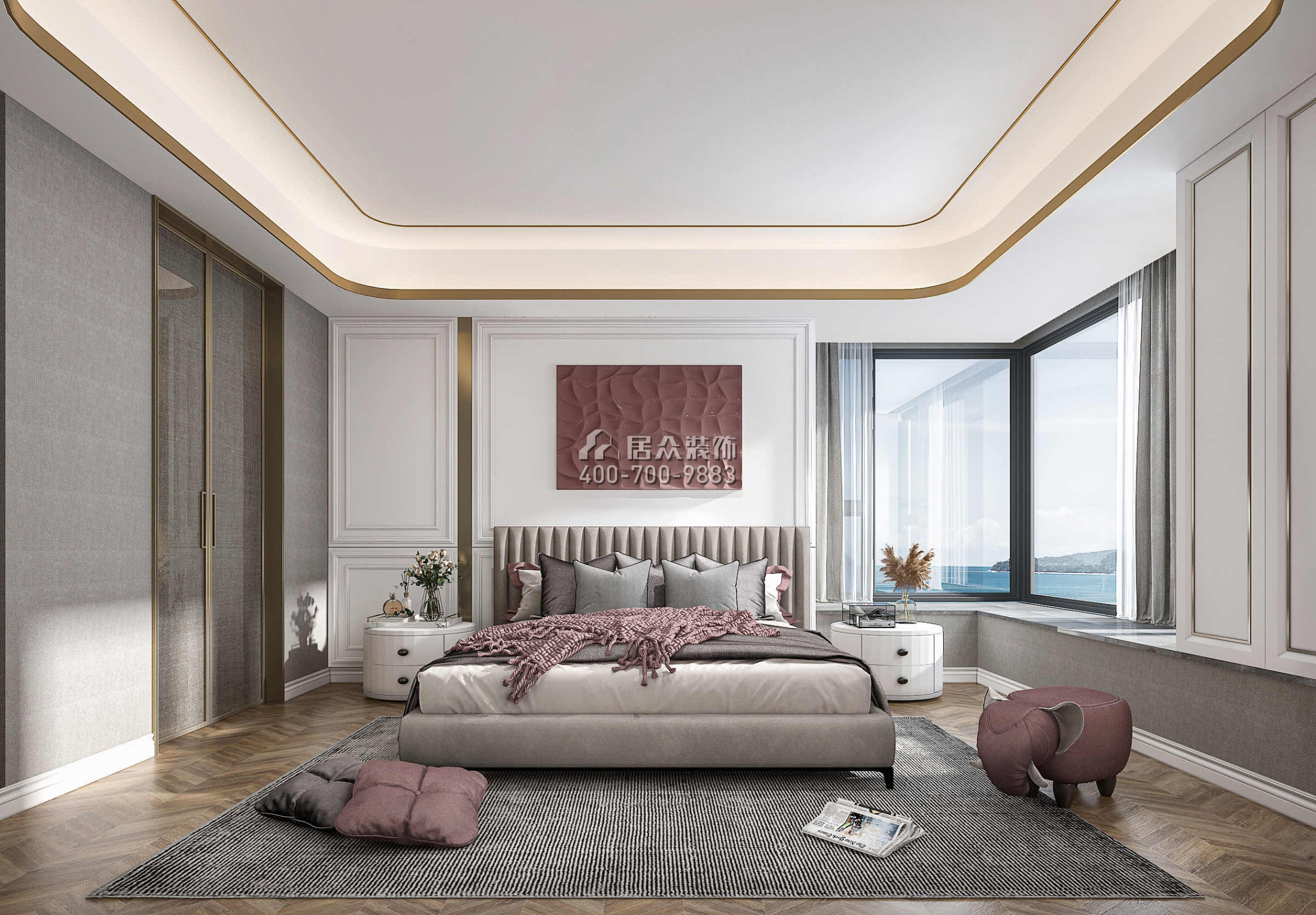 国贸天琴湾150平方米新古典风格平层户型卧室装修效果图