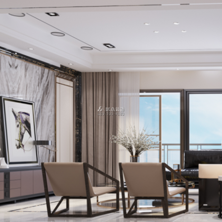 香山里花園二期188平方米現代簡約風格平層戶型客廳裝修效果圖