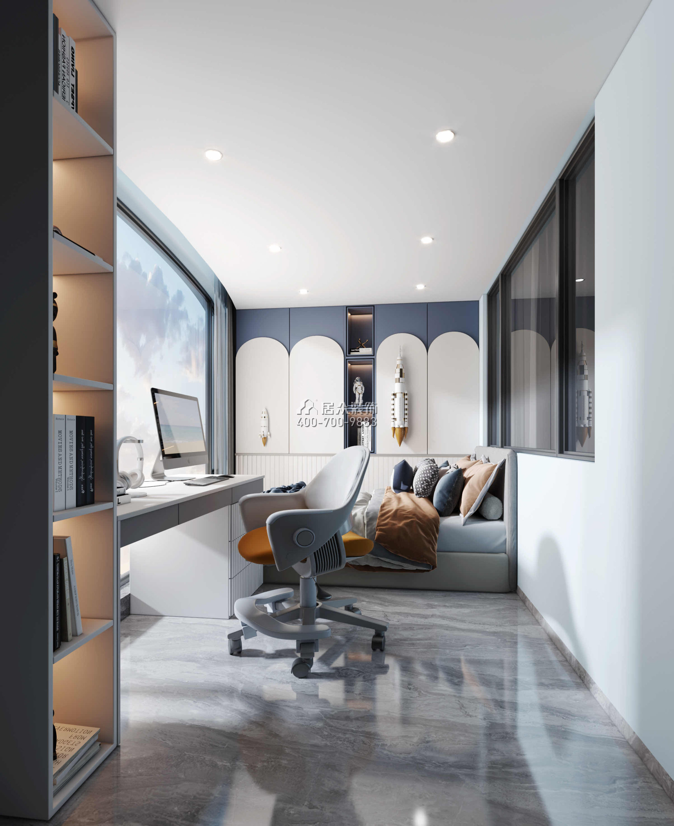 碧海紅樹園120平方米現代簡約風格平層戶型臥室裝修效果圖