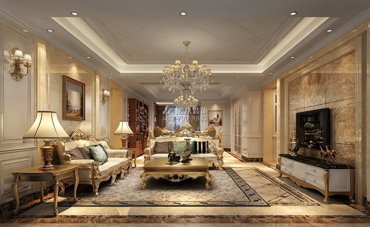 凌海名庭175平方米欧式风格平层户型客厅装修效果图