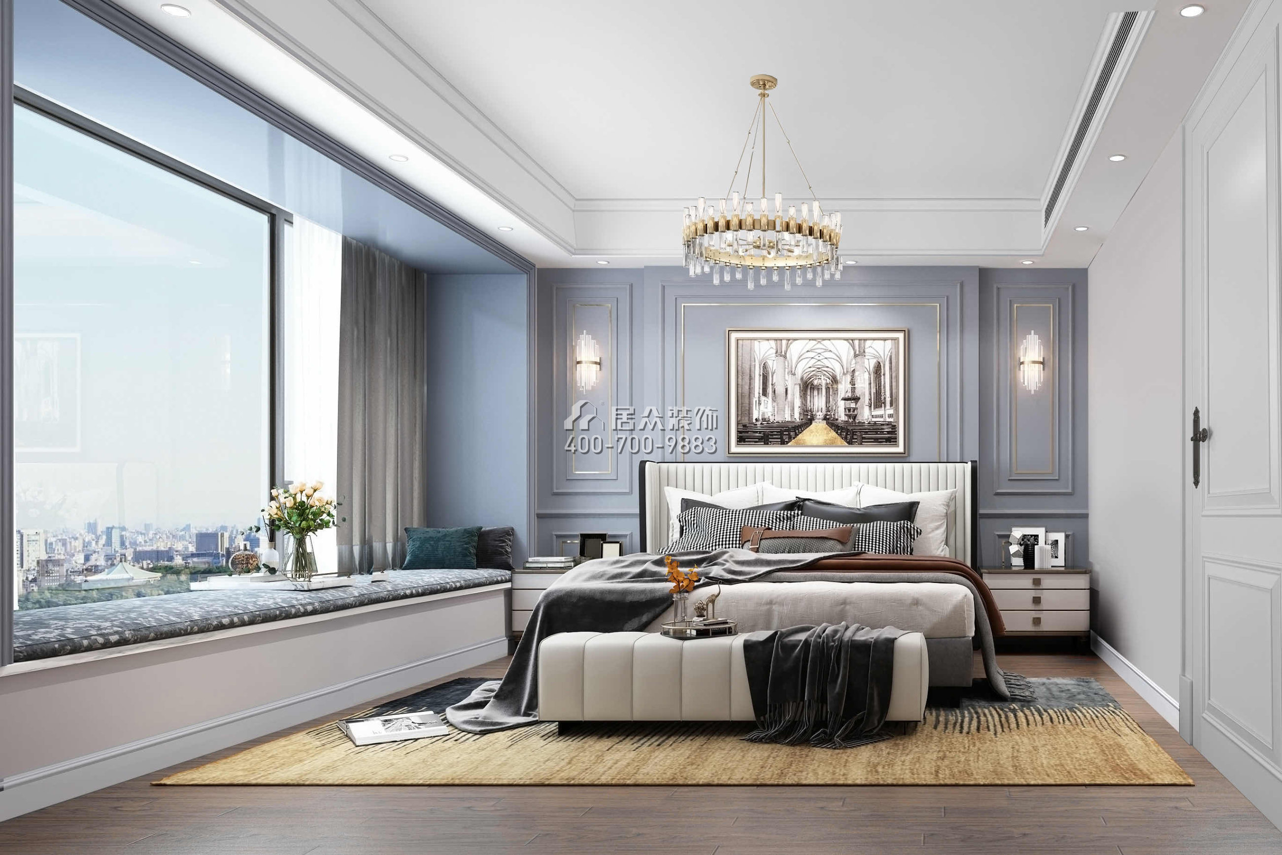 華潤城潤府156平方米歐式風格平層戶型臥室裝修效果圖