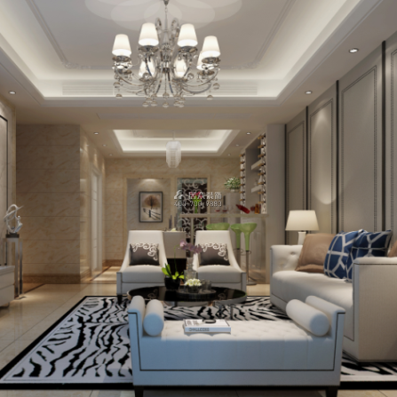 天悅灣170平方米現代簡約風格平層戶型客廳裝修效果圖
