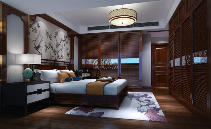 世茂玉錦灣144平方米中式風格平層戶型臥室裝修效果圖