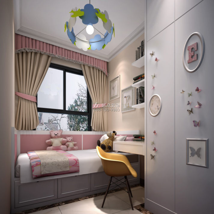 佳兆业前海广场120平方米中式风格平层户型儿童房装修效果图