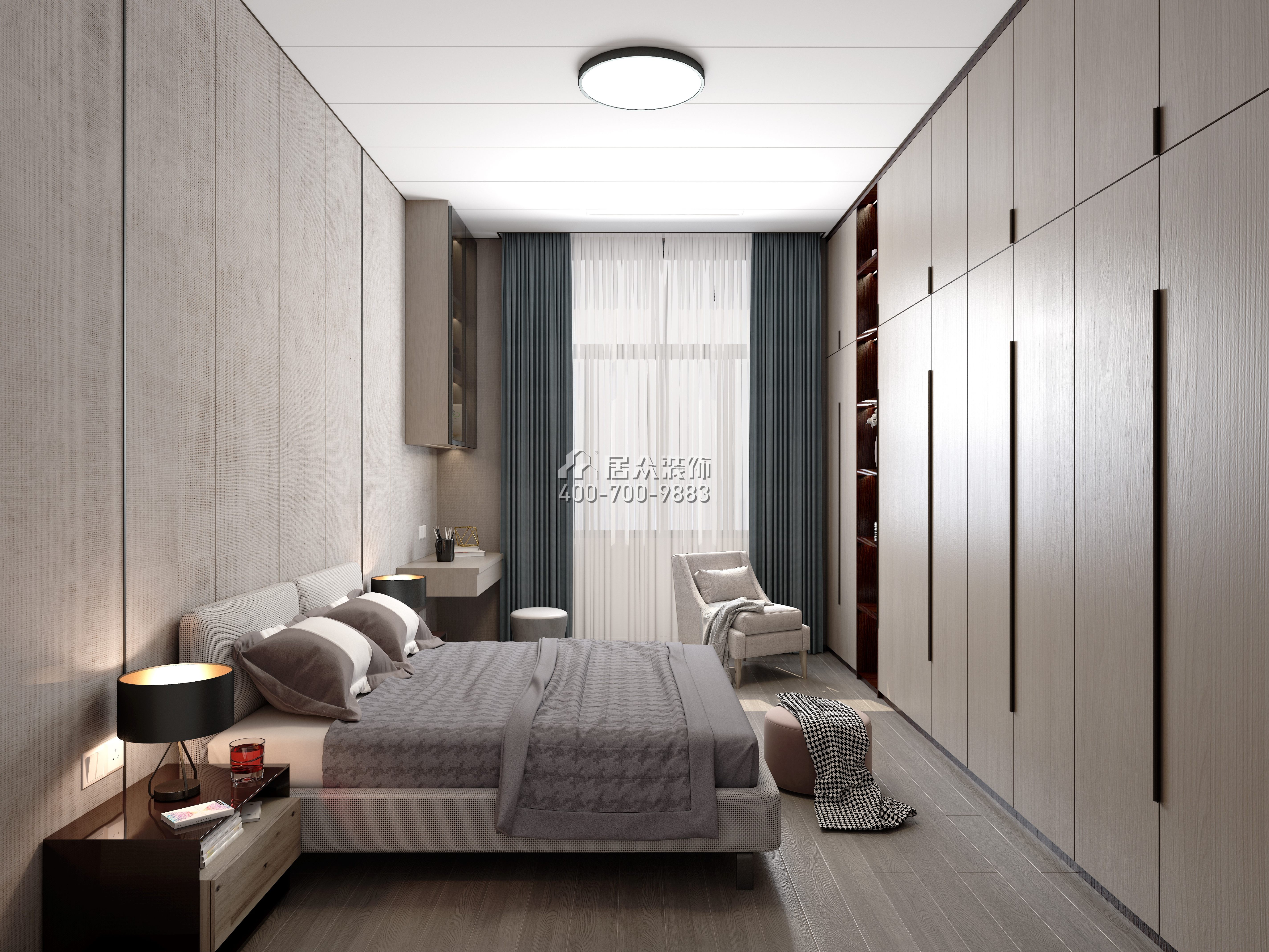 青龙湾布拉庄园350平方米现代简约风格别墅户型卧室装修效果图