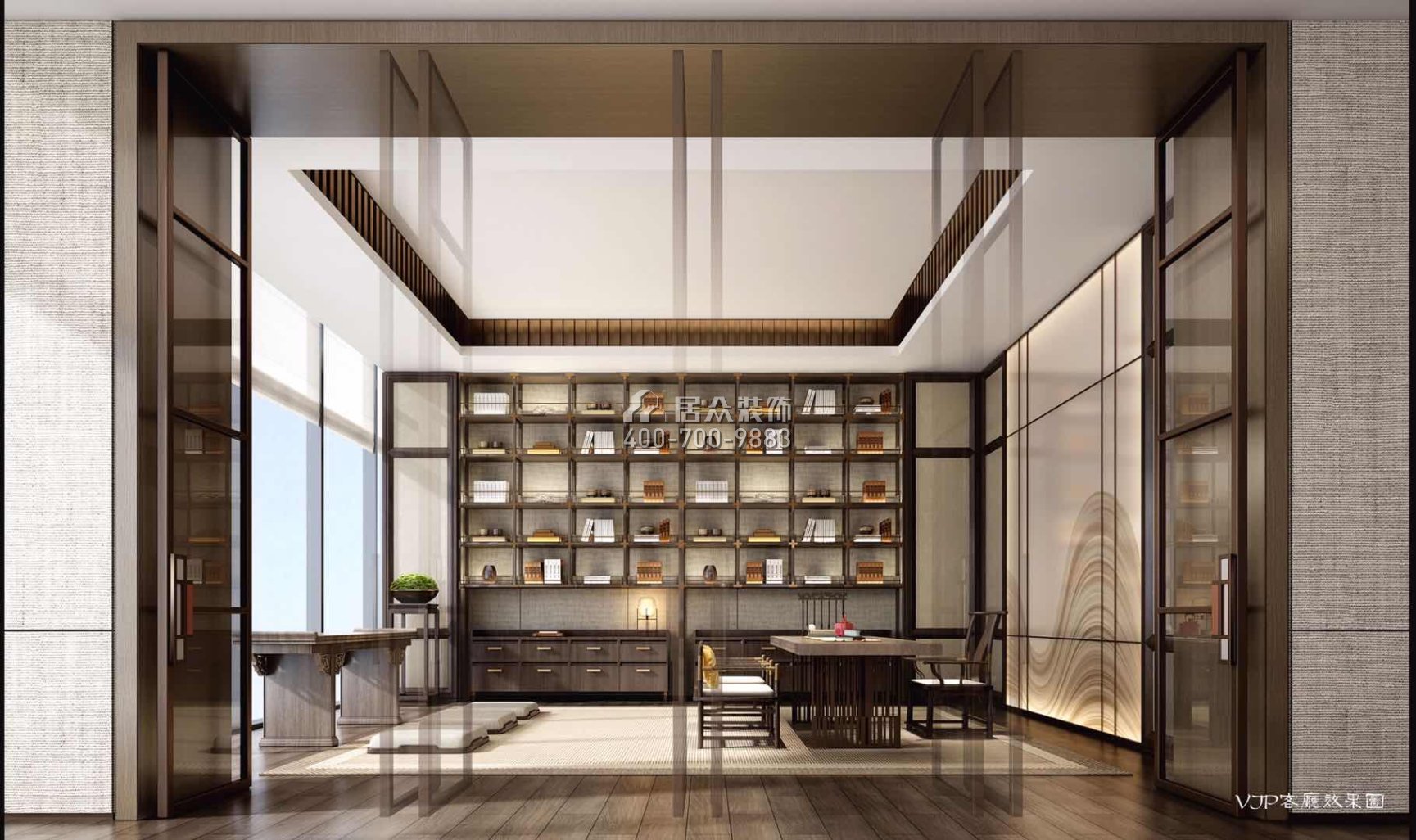 豐泰觀山碧水380平方米現代簡約風格別墅戶型書房裝修效果圖
