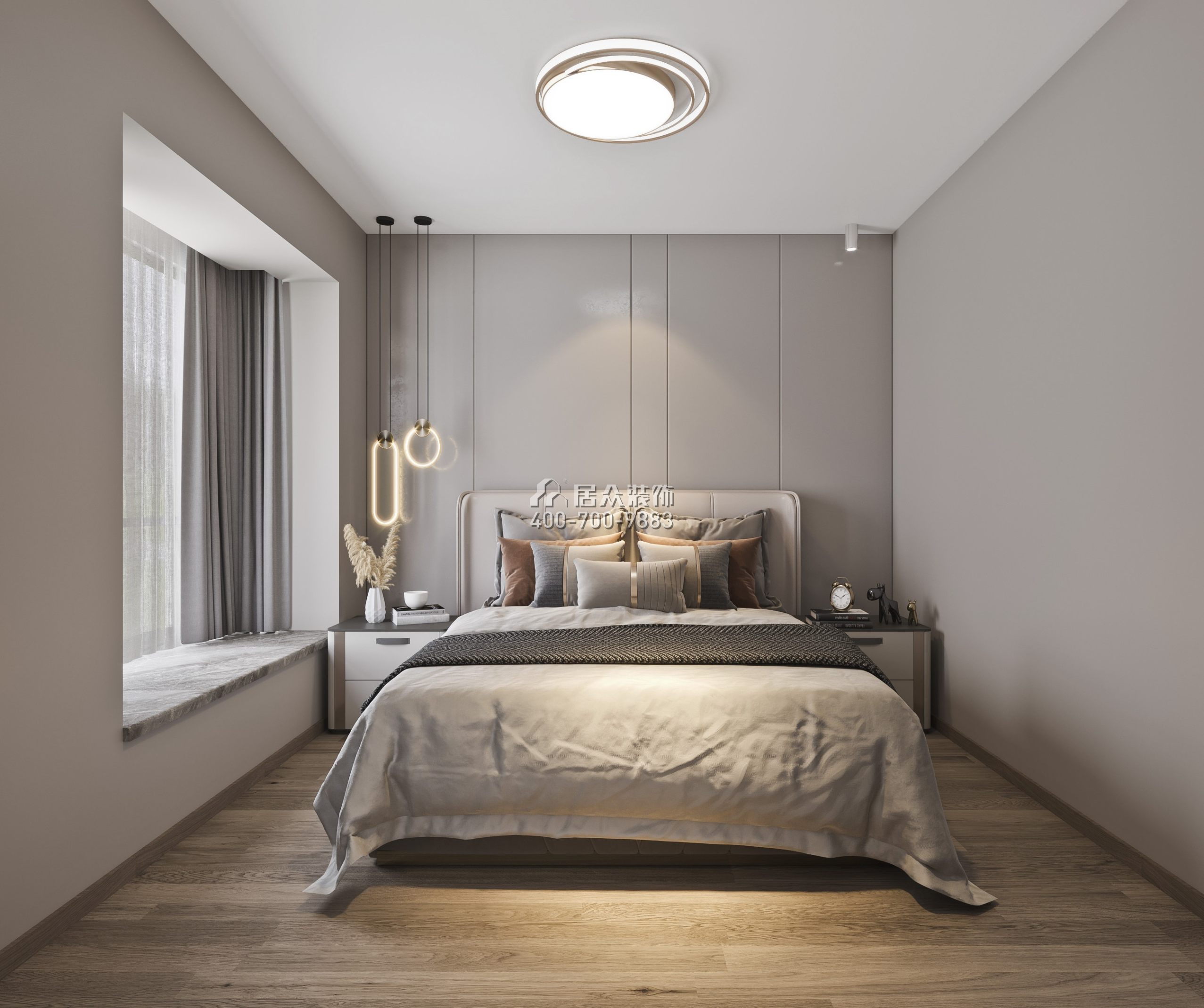 蔚藍海岸二期120平方米現代簡約風格平層戶型臥室裝修效果圖