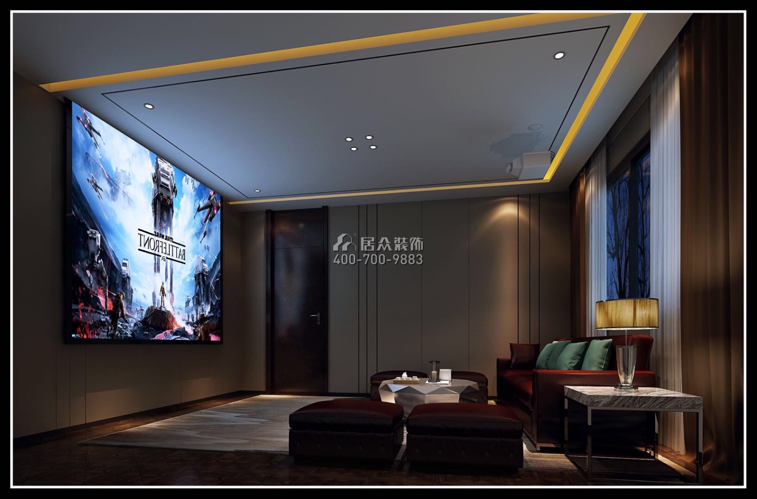 海逸豪庭御峰321平方米現代簡約風格別墅戶型娛樂室裝修效果圖