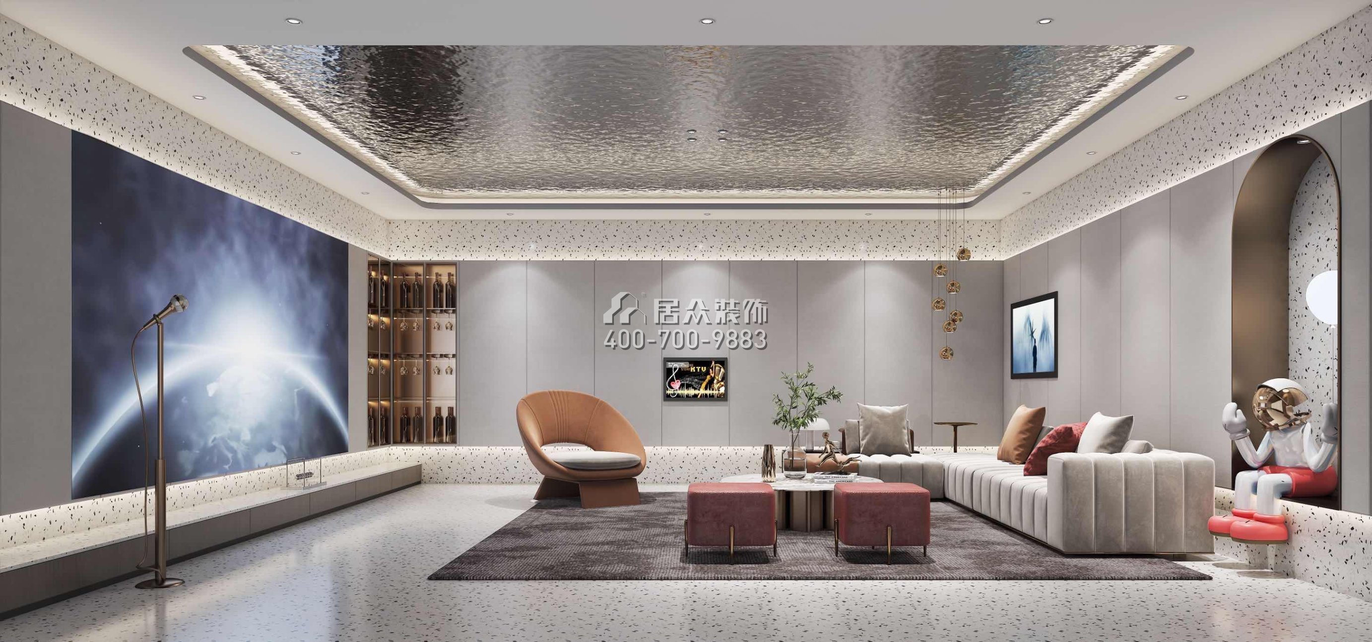 金色半山360平方米現代簡約風格別墅戶型客廳裝修效果圖