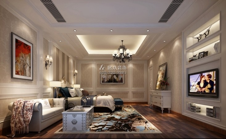 碧桂园500平方米欧式风格别墅户型卧室装修效果图