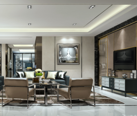 珑御府180平方米现代简约风格平层户型客厅装修效果图