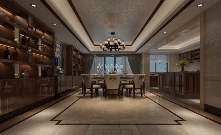 容桂碧桂园500平方米中式风格别墅户型餐厅装修效果图