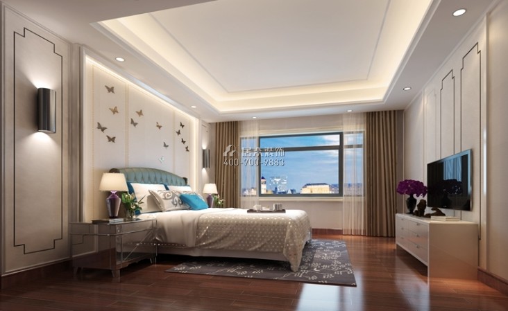 雅居樂155平方米中式風格平層戶型臥室裝修效果圖