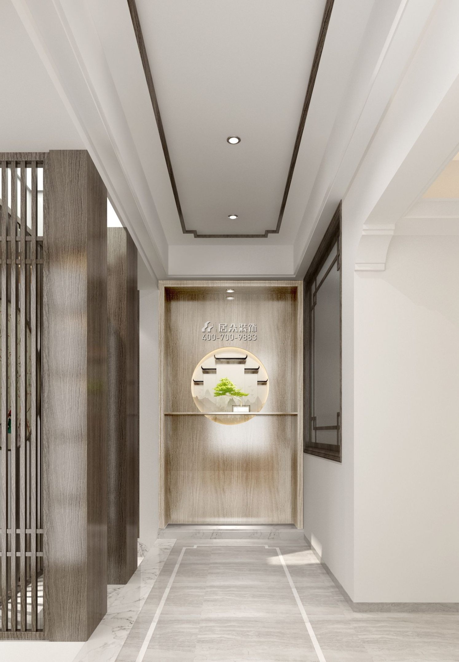 万科棠樾600平方米中式风格别墅户型客厅装修效果图