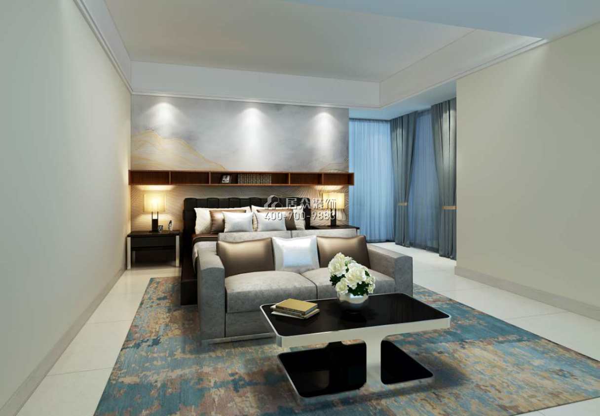 万科东方尊峪200平方米现代简约风格平层户型卧室装修效果图