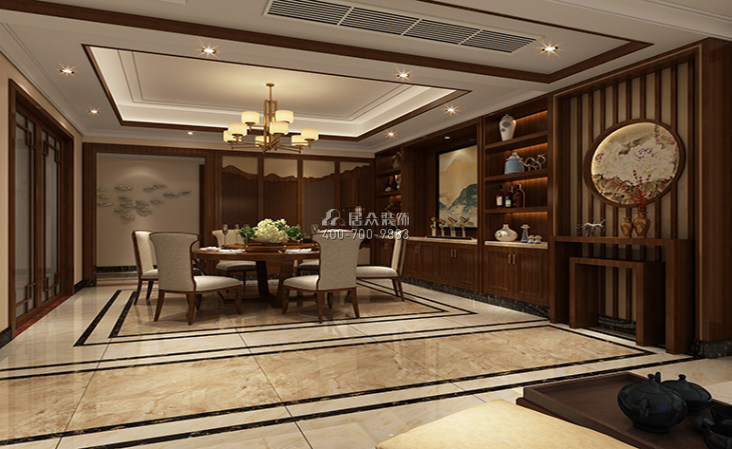 金信海怡222平方米中式风格平层户型餐厅装修效果图