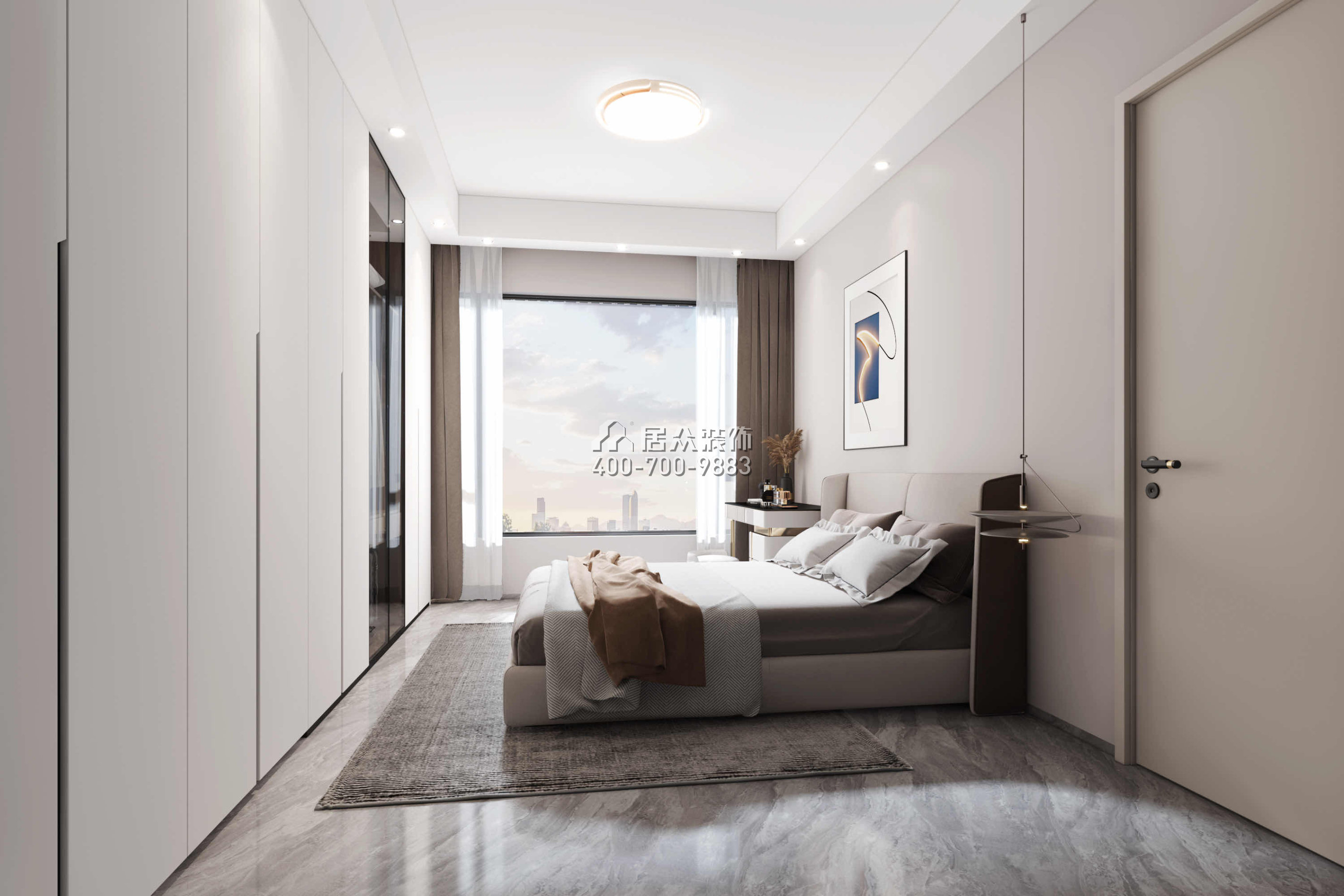 大悦城天悦壹号120平方米现代简约风格平层户型卧室装修效果图