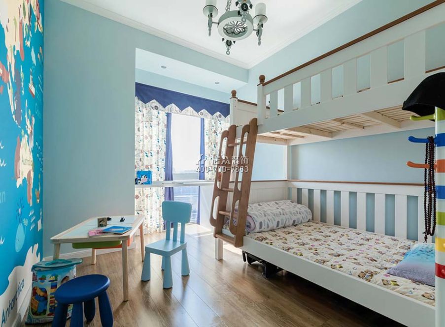 玺之湾105平方米美式风格平层户型儿童房装修效果图