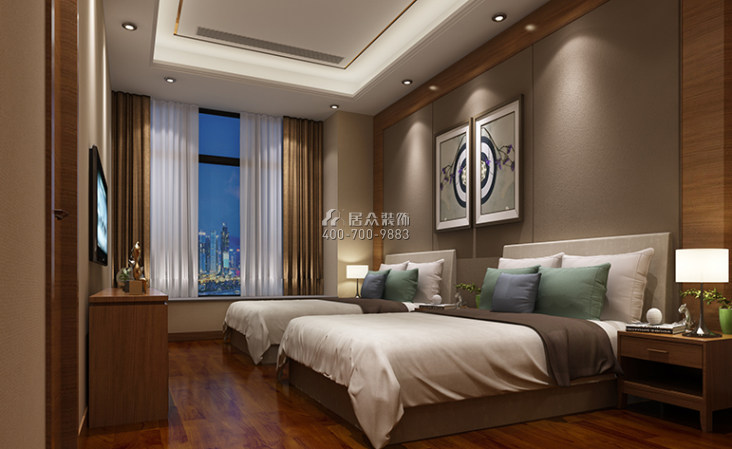 星汇湾329平方米中式风格平层户型卧室装修效果图