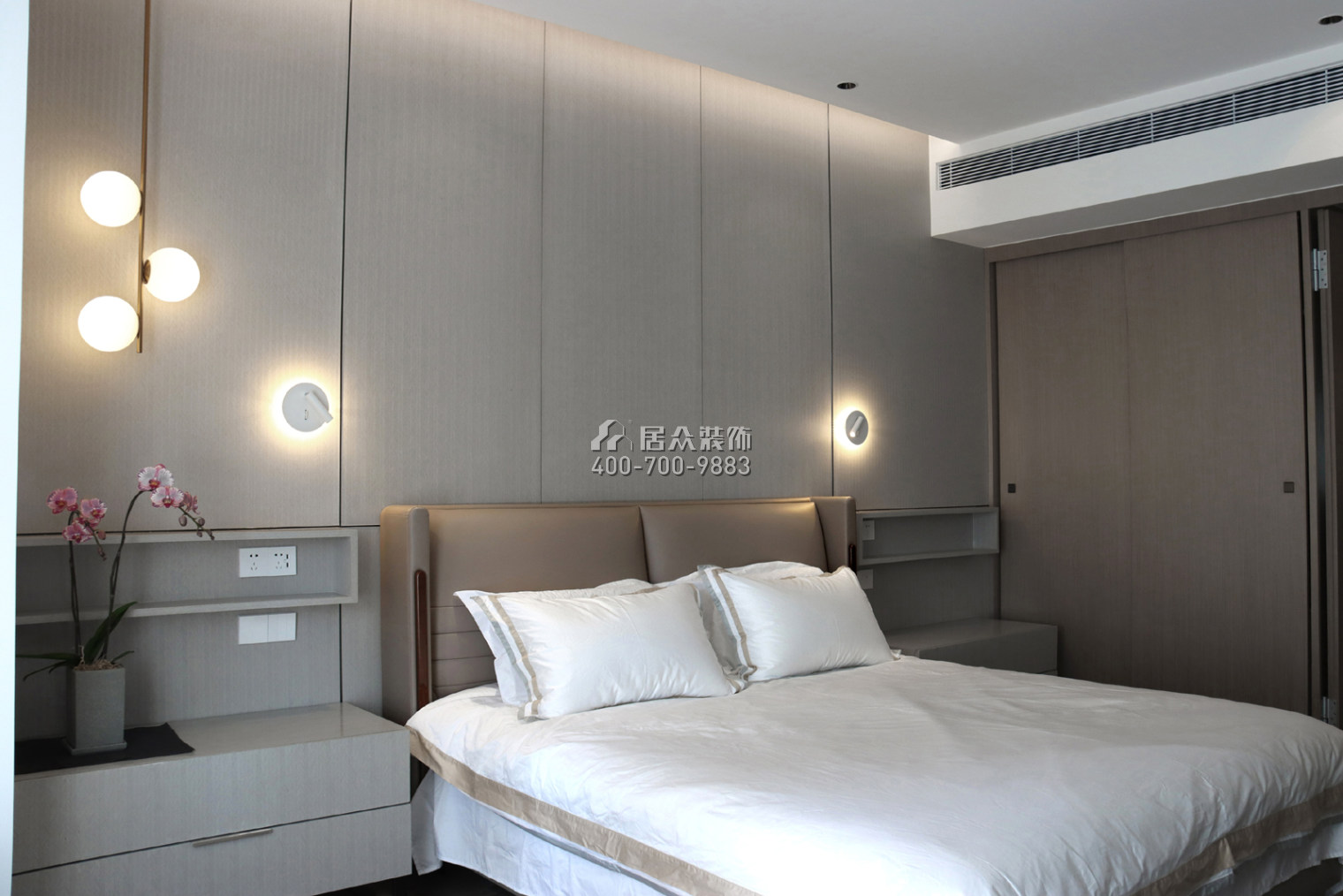 华润城润府二期206平方米现代简约风格平层户型卧室装修效果图