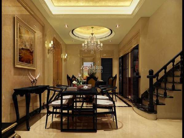 碧桂园凤凰城300平方米欧式风格别墅户型餐厅装修效果图