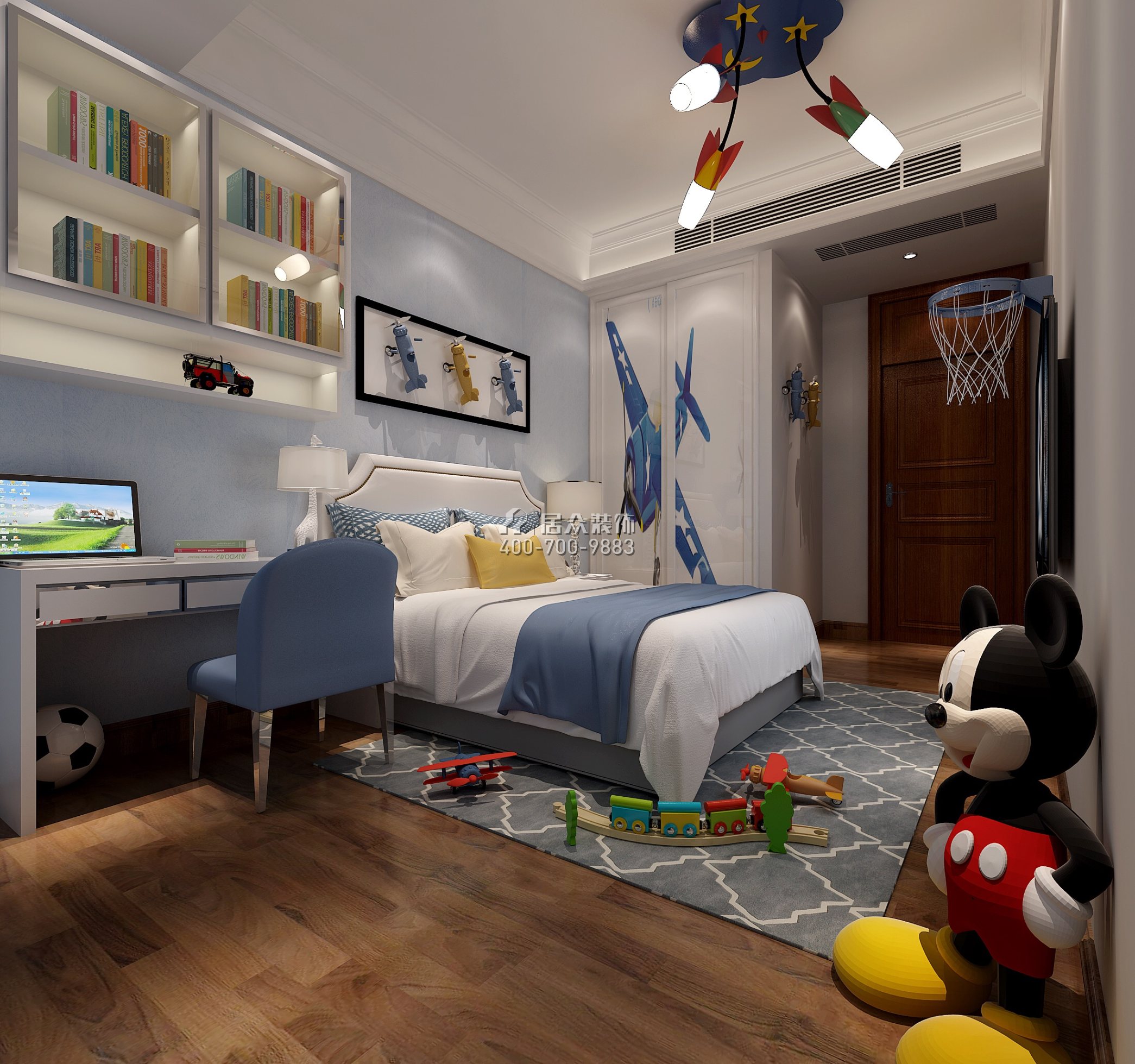 雅居樂花冠集192平方米歐式風格平層戶型兒童房裝修效果圖
