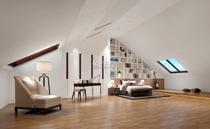 华润凤凰城280平方米新古典风格复式户型卧室装修效果图