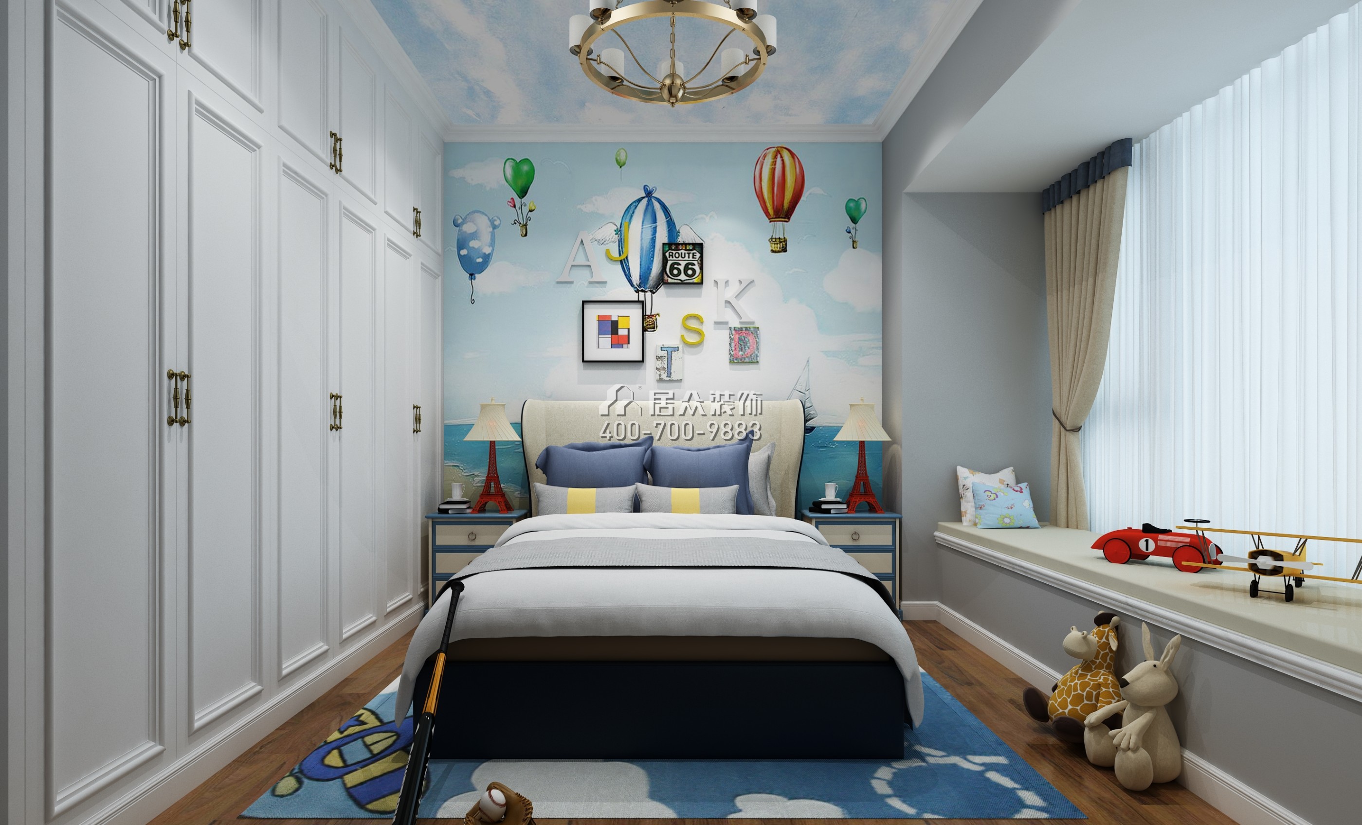 华润城一期180平方米欧式风格平层户型卧室开元官网效果图