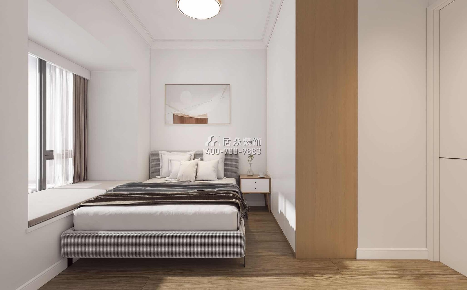 鼎太风华七期66平方米北欧风格平层户型卧室装修效果图