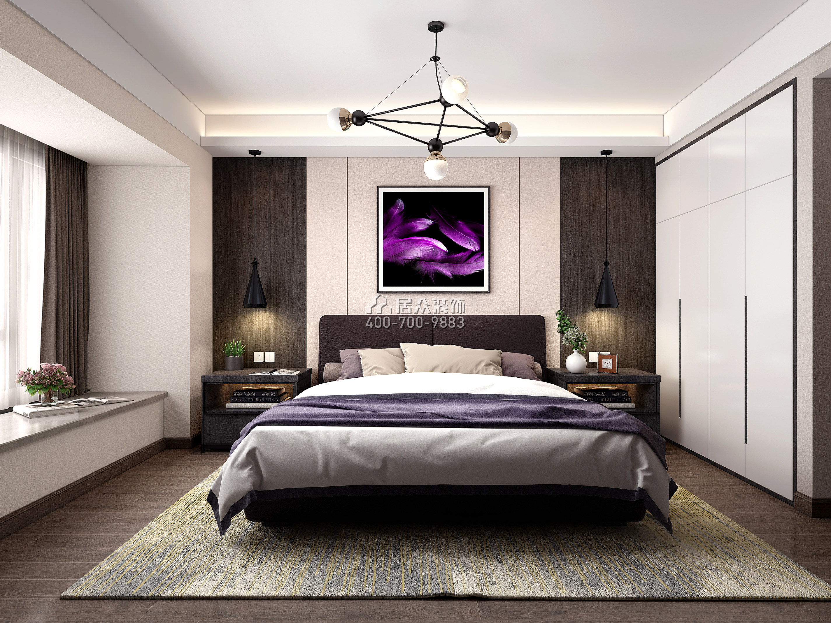 华润城润府168平方米现代简约风格平层户型卧室装修效果图